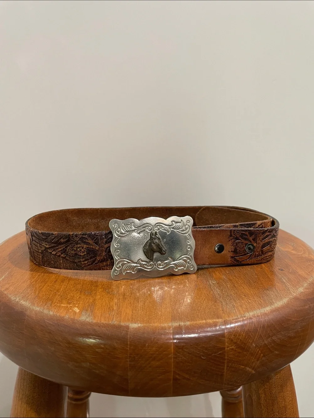 Vintage Wrangler Kids Leather Western Belt